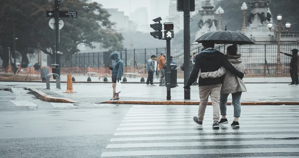 do men like the chase - couple, pedestrian, rain