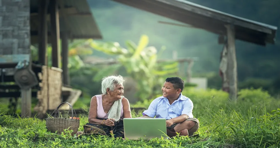 my boyfriend doesn't do anything special for me - grandmother, kids, laptop