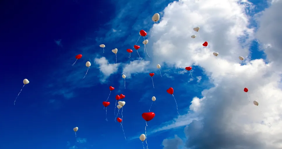 stages in a relationship sexually - balloons, heart, sky