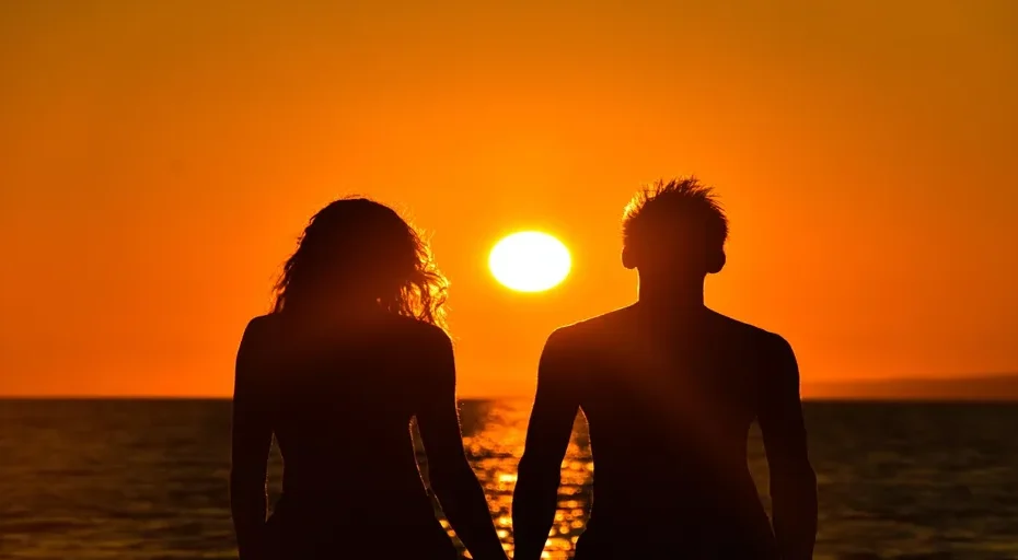 loving someone from a distance - sunset, nature, romance, sea, water, relationship, love, sun, love, love, love, love, love